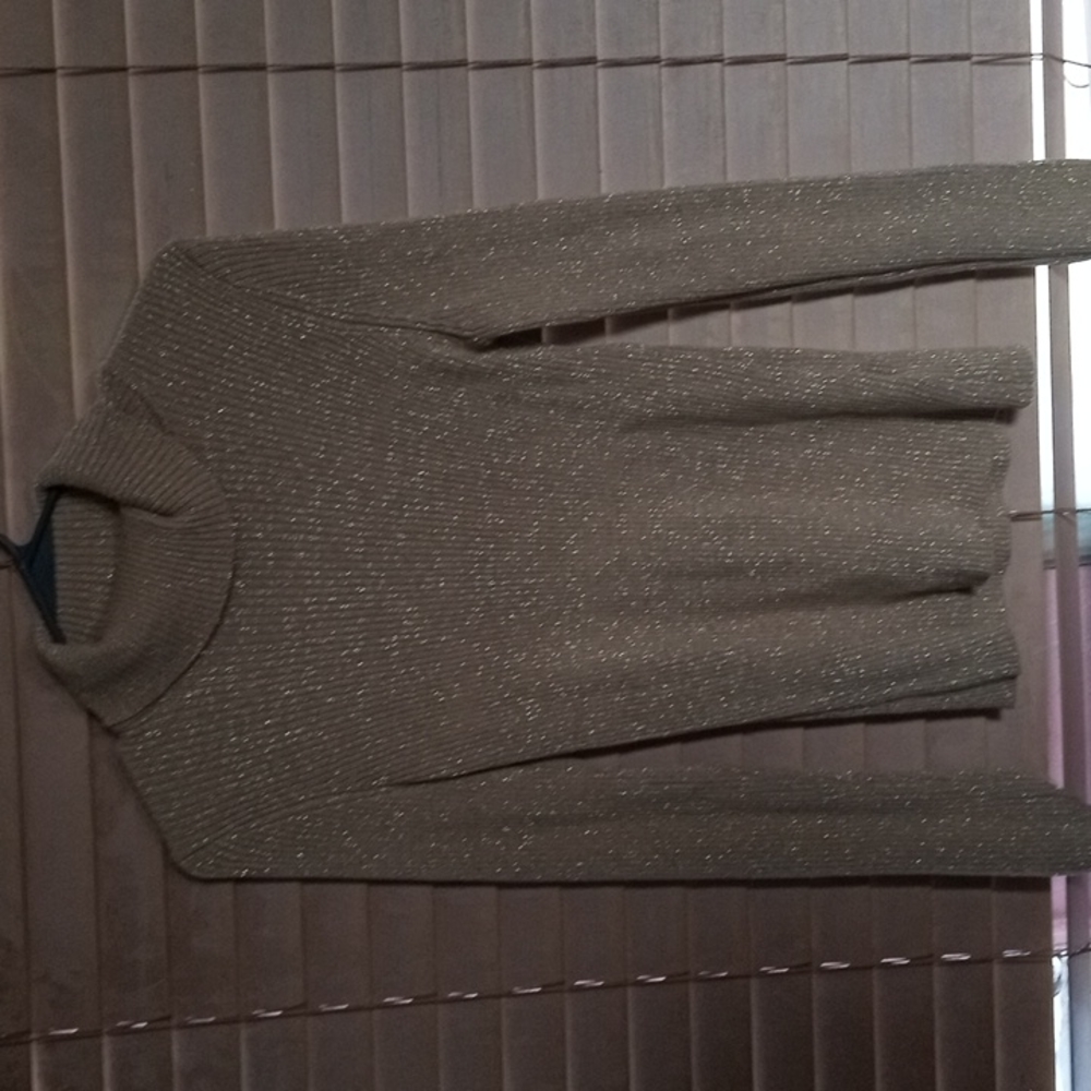 Sparkly gold turtle neck